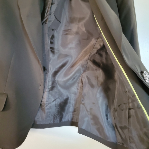 Anne Klein Women's Green Blazer Jacket Size 6P with Removable Brooch - Picture 4 of 10